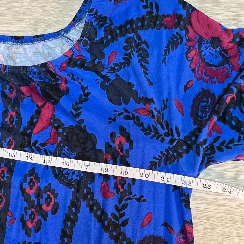 Style & Co Blouse Womens XL Fits to 1X Jewel Tone Blue Peasant Top Babydoll - Picture 11 of 14